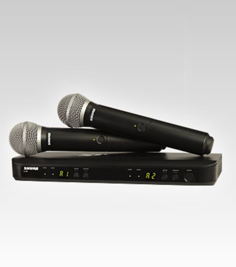 SHURE BLX288E-PG58 RICEVITORE, 2X TRASMETTITORI A GELATO, 2X PG58. (M17)