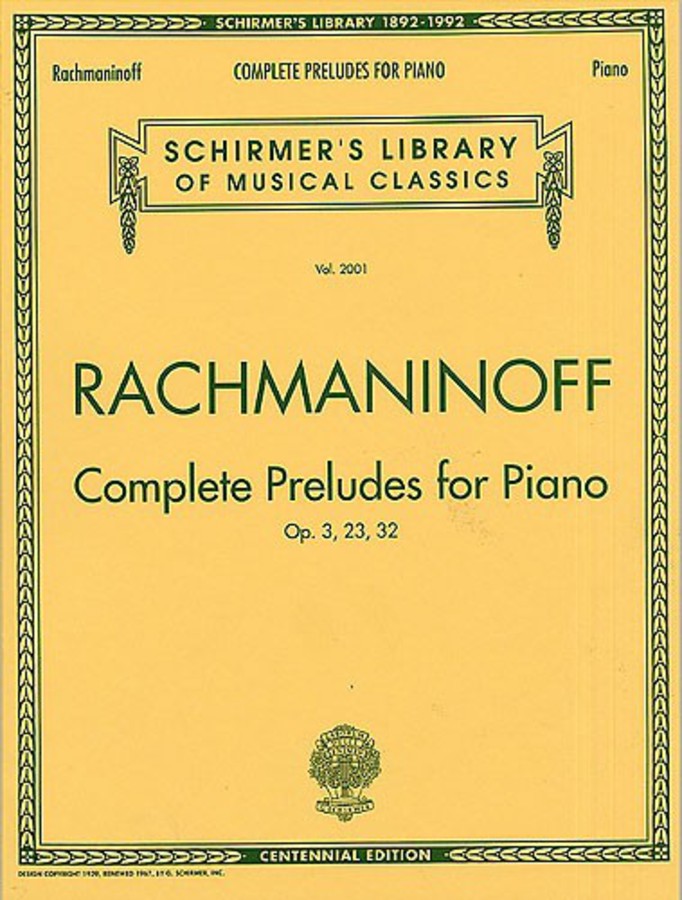 RACHMANINOFF COMPLETE PRELUDES FOR PIANO OP 3,23,32