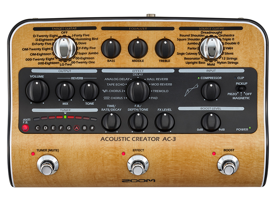 ZOOM AC-3 - PREAMP A PEDALE PER CHITARRA ACUSTICA