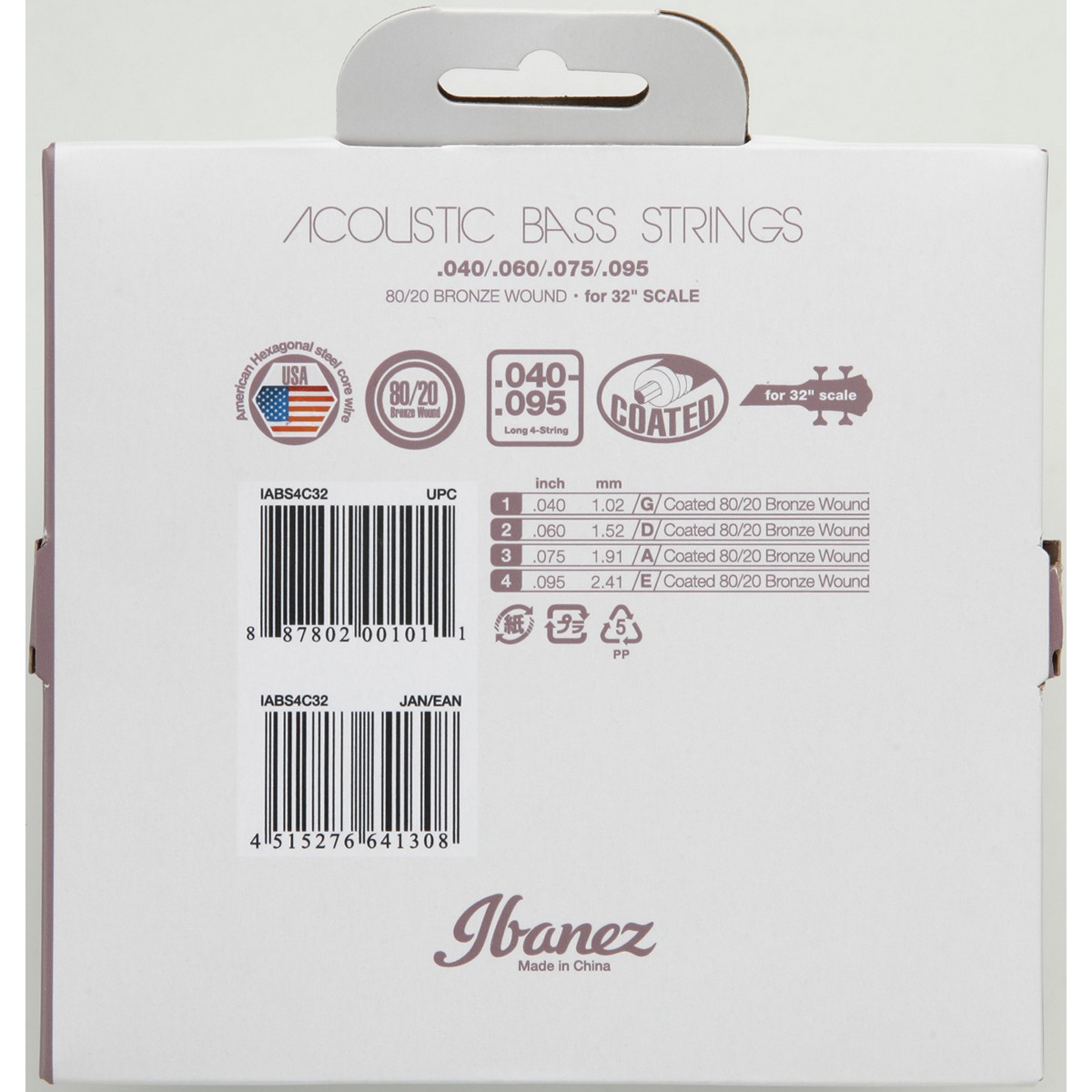 IBANEZ IABS4C32 - MUTA BASSO ACUSTICO 4 CORDE SCALA 32