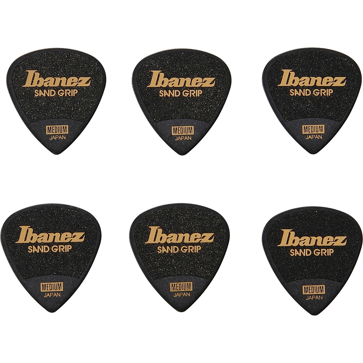 IBANEZ PPA16MSG-BK - CONF. 6 PLETTRI M - GRIP SABBIATO - NERO