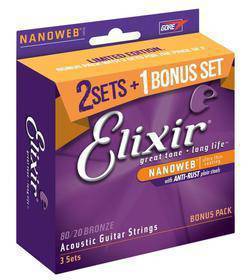 ELIXIR 16538 BONUSPACK 3 MUTE ACUSTICA 011-052